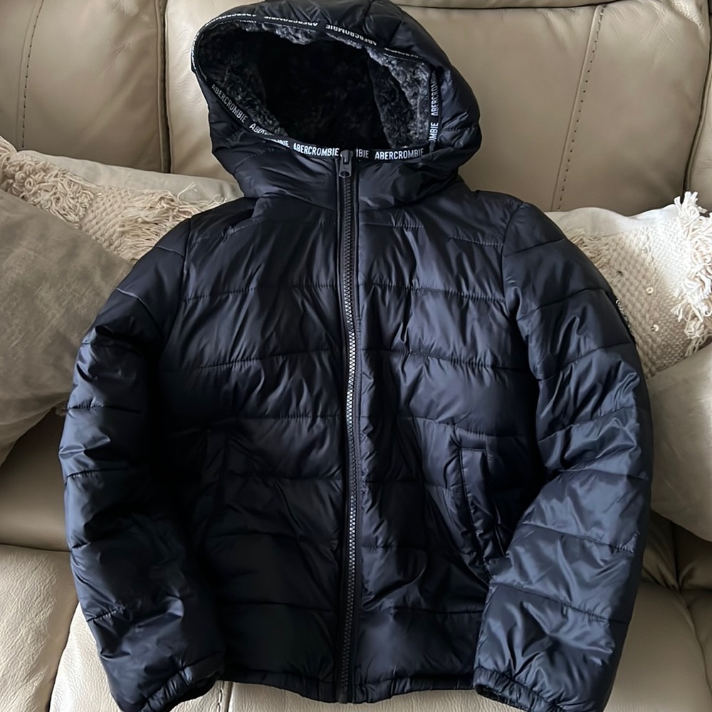 Abercrombie kids black puffer jacket